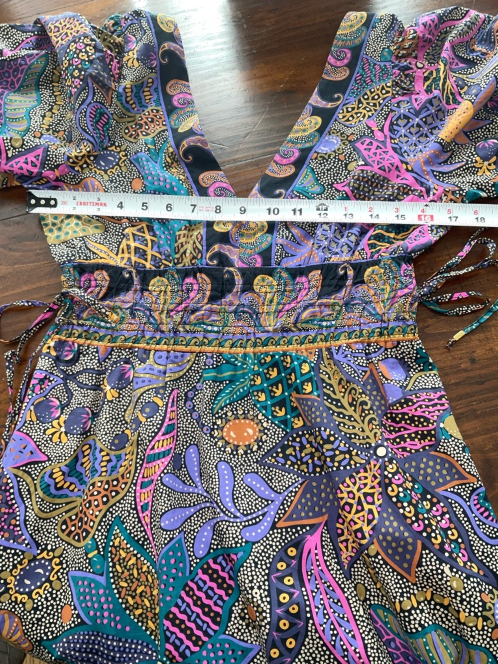 Anthropologie Multicolor Paisley V-Neck Maxi Dress - Purple & Teal Accents - Picture 7 of 9
